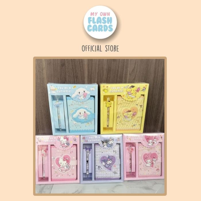

2 in 1 Sanrio Cute Notebook and Pen Gift Set Kawai Stationery Buku Diary Tulis Lucu Kuromi
