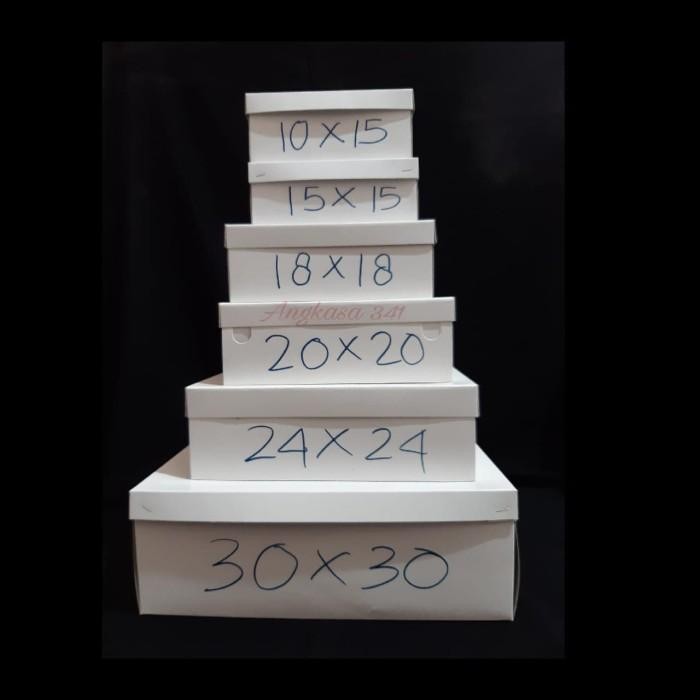 NEW Dus putih polos lipat/dus nasi/dus kue/kemasan 30x30 [terbaik][terlaris]
