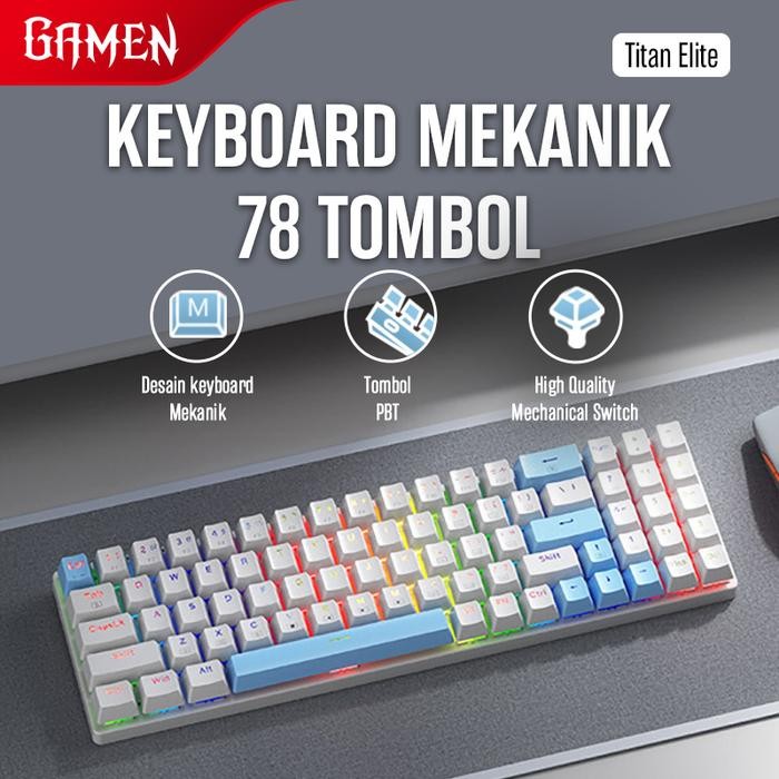 GAMEN Titan Elite Mechanical Pluggable Switch Gaming Keyboard Garansi