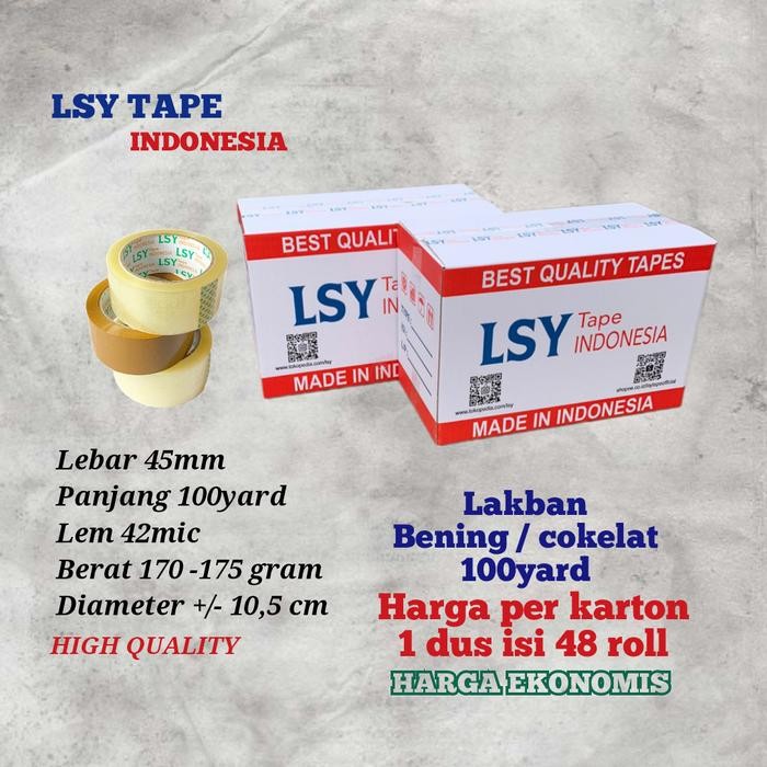 

Ready Stock Lakban Bening - Cokelat Termurah Lsy Tape 1 Dus Isi 48Roll 100Yard Cho Cod