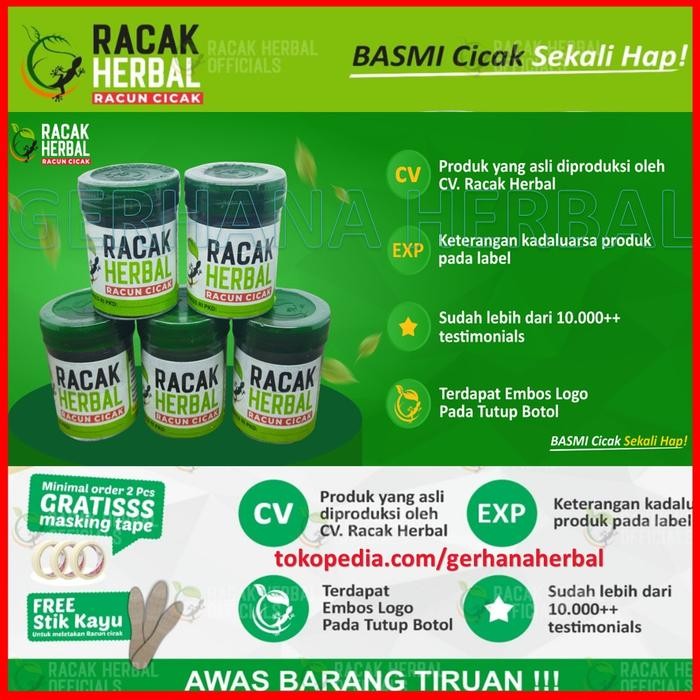 (Allthebest) Cicak Herbal Ampuh - Racak Herbal Asli - Obat Pembasmi Cicak