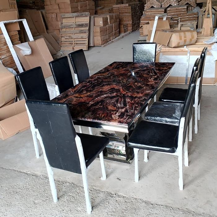 Meja Makan Marmer 6 Kursi