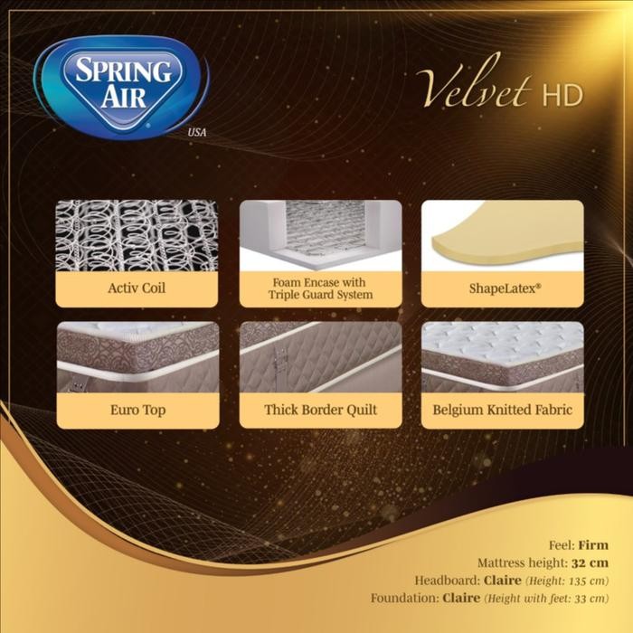 Mattress Only / Hanya Kasur Spring Air Spring Bed Velvet Hd