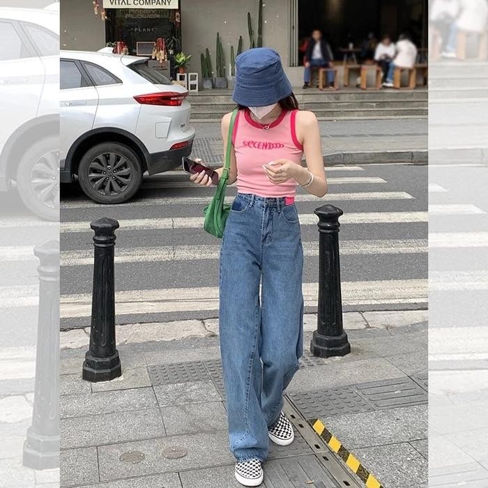 Celyne Atasan Crop Top Wanita Tanktop Rajut Fashion Wanita Korea Import Premium 4093