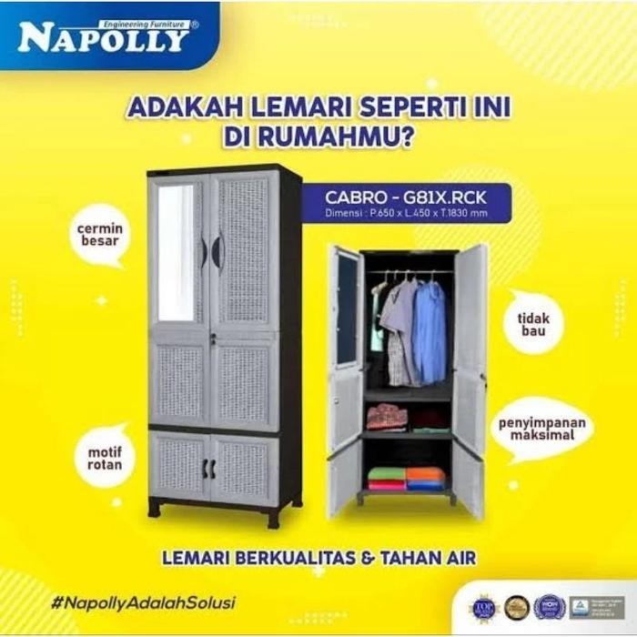 Lemari Pakaian Plastik Napolly - Cabro G81X.3R.Ck
