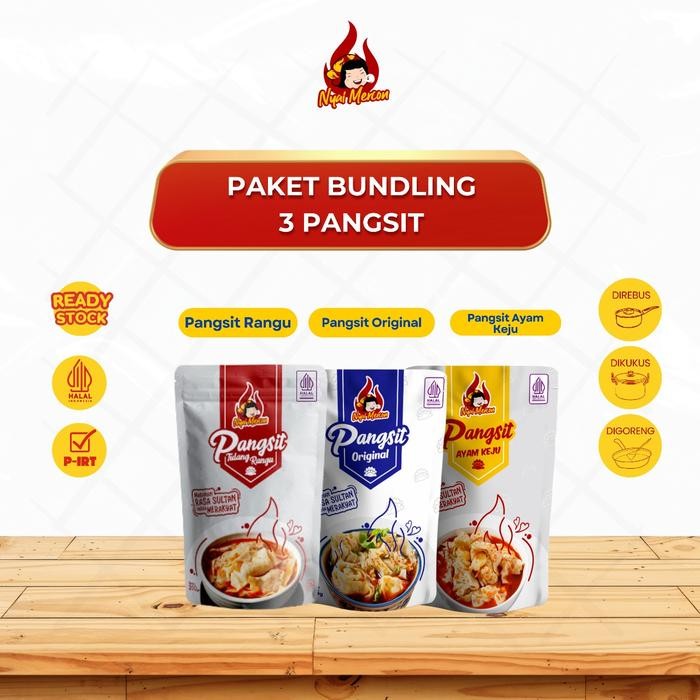 

New Paket Bundling (Pangsit Rangu, Pangsit Keju, Pangsit Ori) Nyai MerconMakananInstan
