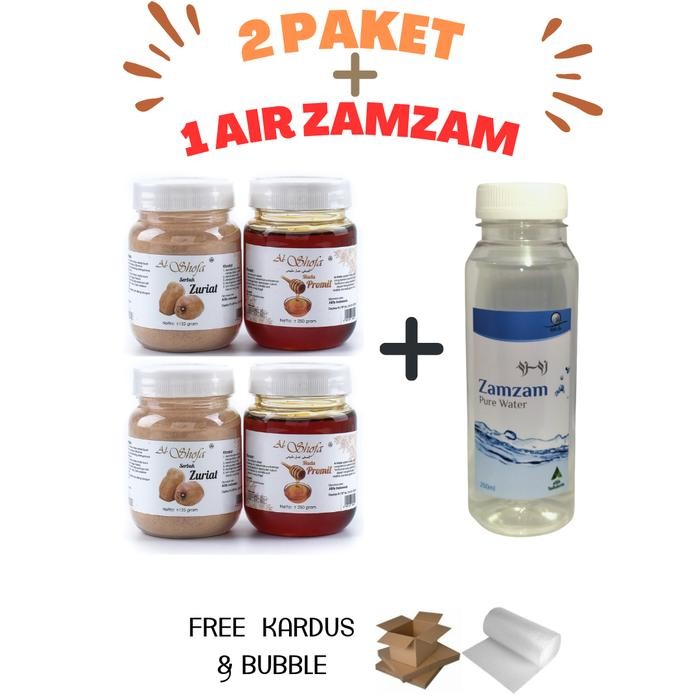

New 2 Madu 250ml + 2 Serbuk Zuriat 125gr + Air Zamzam 250ml Free Bubble & Kardus