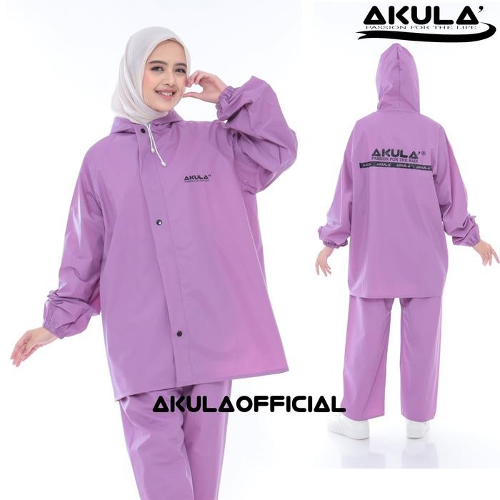 AKULA Jas Hujan Setelan Mantel Hujan Baju Celana Kain Tebal Elastis ANTI AIR