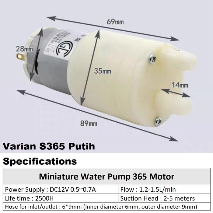 Pompa Air Mini Motor Dinamo Dc 12V Dispenser Aqua Galon Bawah Aquarium