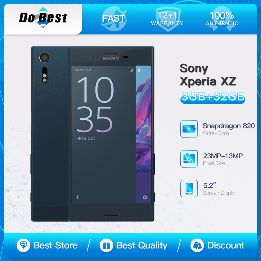 Sony Xperia XZ 4G LTE Mobile Phone F8331/F8332 3GB RAM 32GB ROM 5.2" IPS LCD Snapdragon 820 Quad-cor