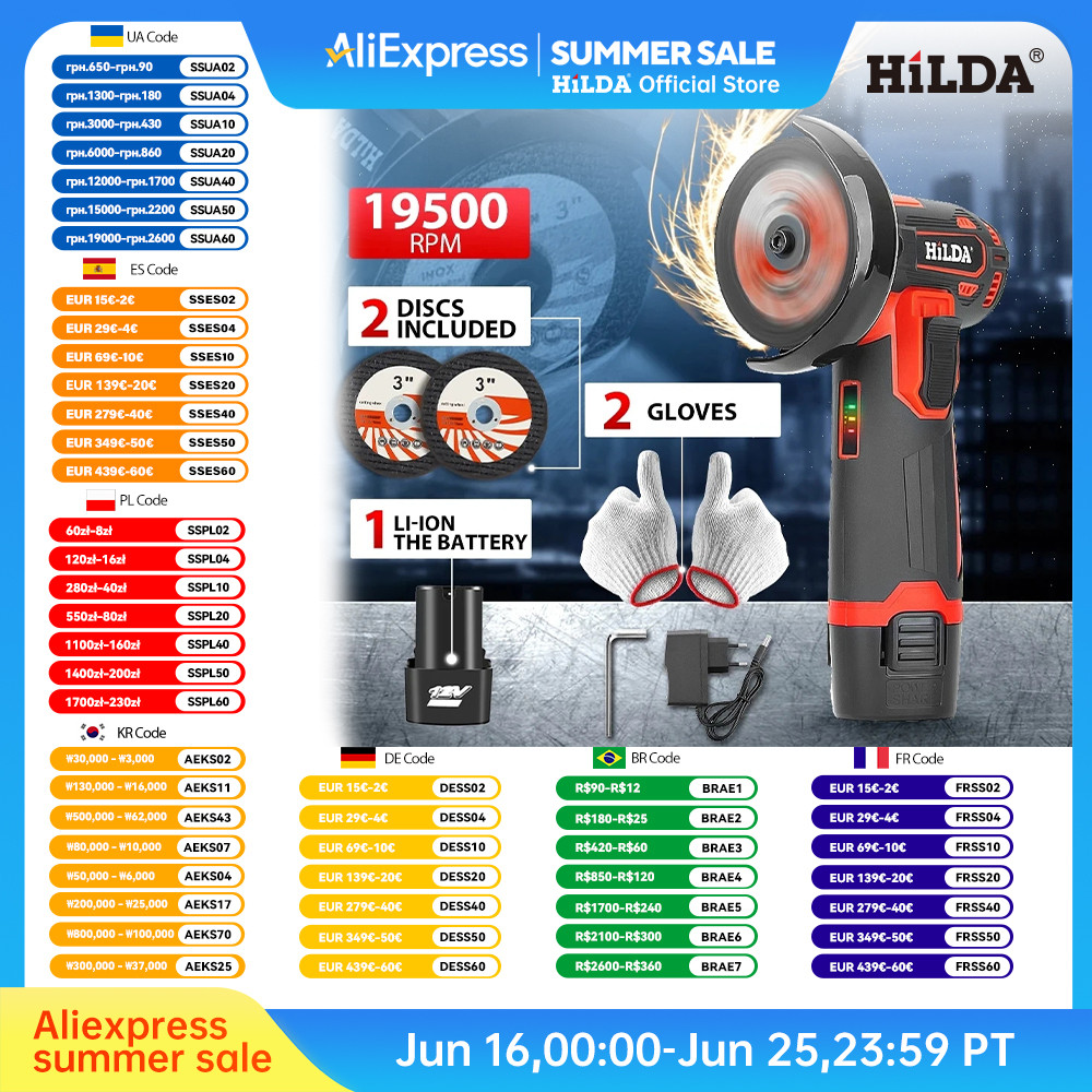 HILDA 3inch Mini Angle Grinder Handled Angle Grinder Multifunctional Cordless Cutting and Polishing