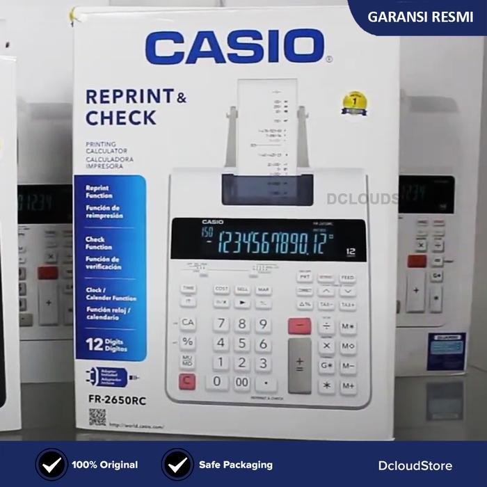 

Calculator Original Casio FR-2650RC Printing Kasir Kalkulator Printer