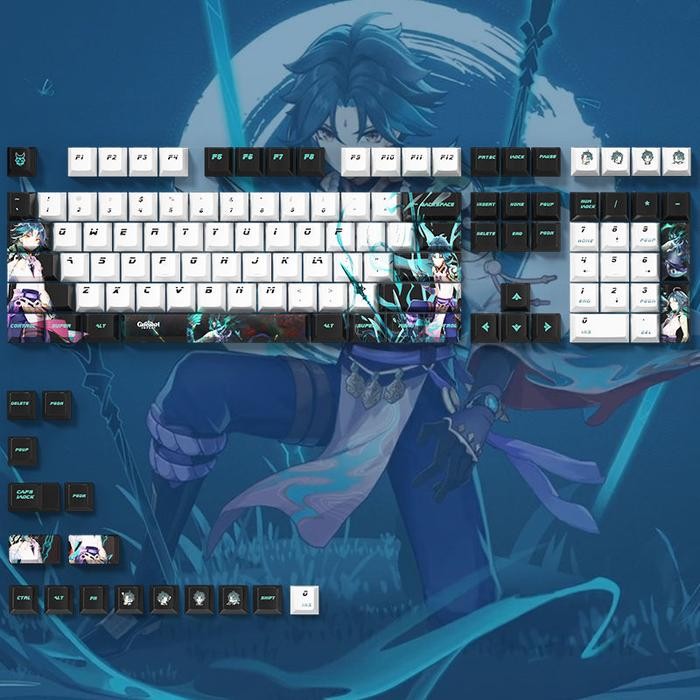 (Expert) Genshin Impact PBT Keycaps HUTAO/NOELLE/RAIDEN SHOGUN/SHENHE/XIAO