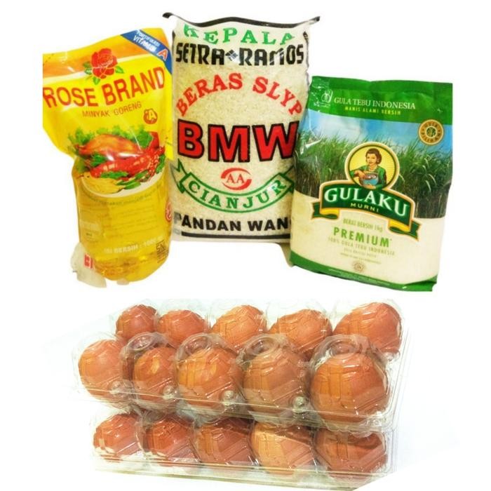 

Paket Sembako Beras Minyak Gula Telur