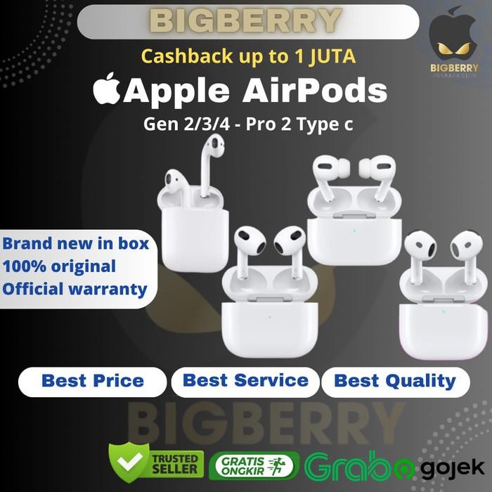 (Expert) Resmi Apple Airpod Airpods 3 4 ANC Pro 2 Magsafe Type C USB C Original