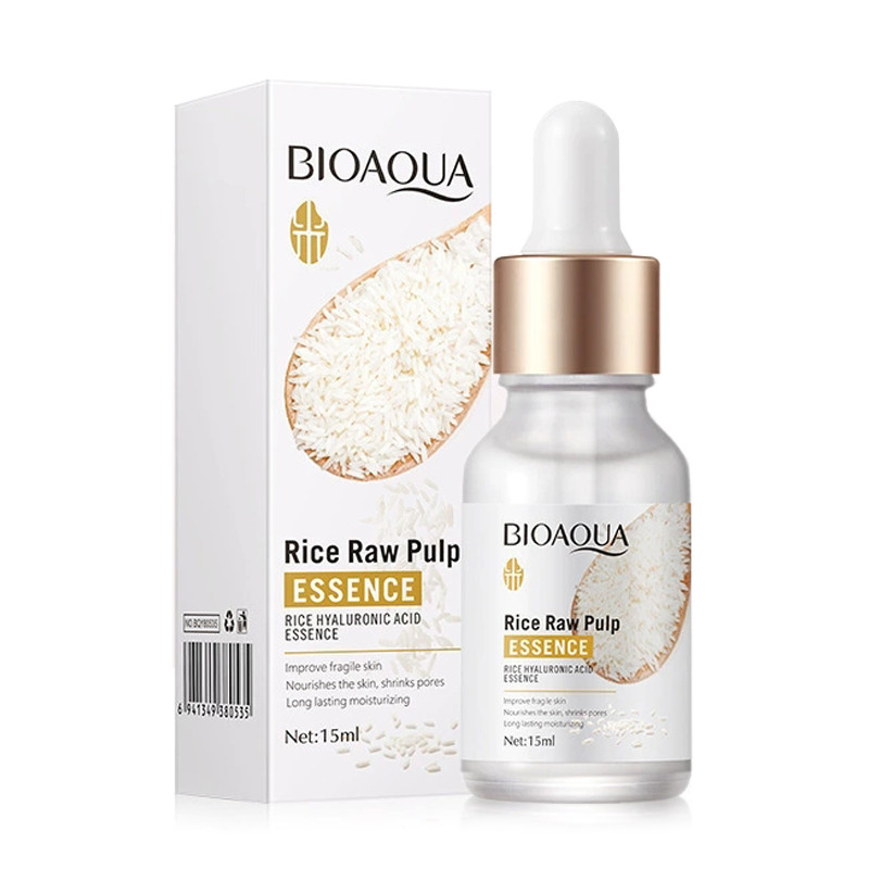 IMPORT BIOAQUA Rice Raw Pulp Serum Hyaluronic Acid Face Essence Nourishing Moisturizing Whitening