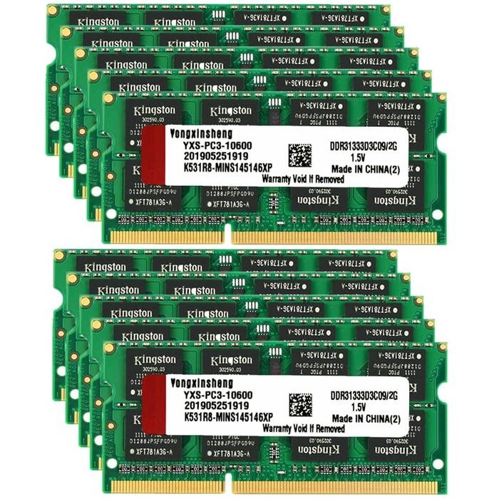 12pieces set DDR3 2GB RAM 1333Mhz PC310600S SODIMM LAPTOP