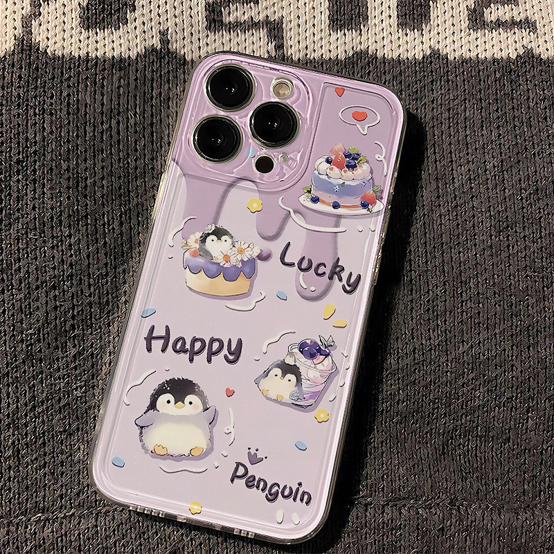 Penguin Terbaru Kartun Candy Ungu Case Luar Negeri Xiaomi POCO M7 Plus F7 C85 Xiaomi 15T Pro F7 C71 