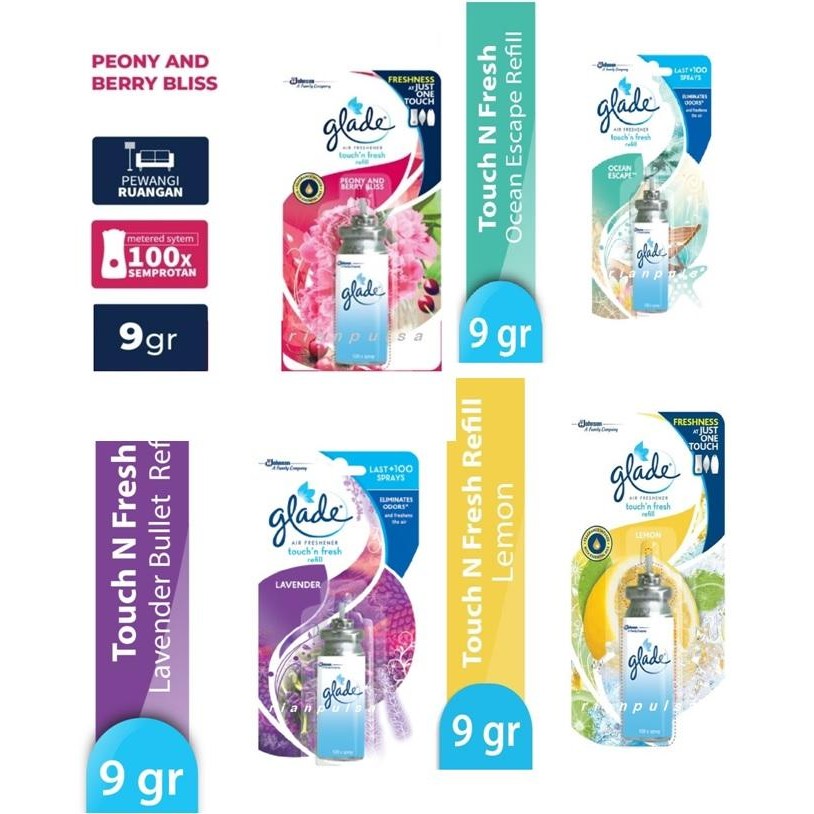 (Expert) Refill Glade Touch Fresh Kecil Freshener Pengharum Mini Spray Tekan