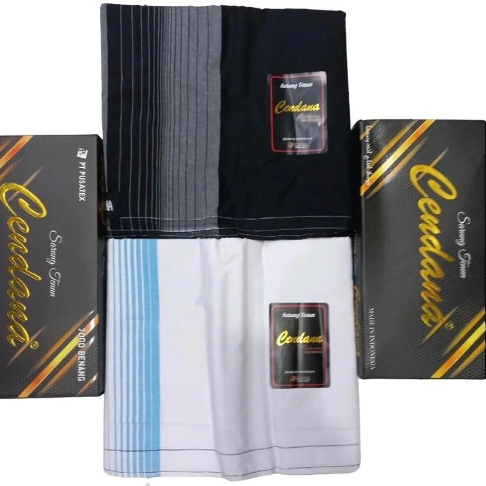 sarung cendana isi 10pcs Polos hitam, putih, warna,&hitam putih Dewasa Katun Santri Muslim Motif