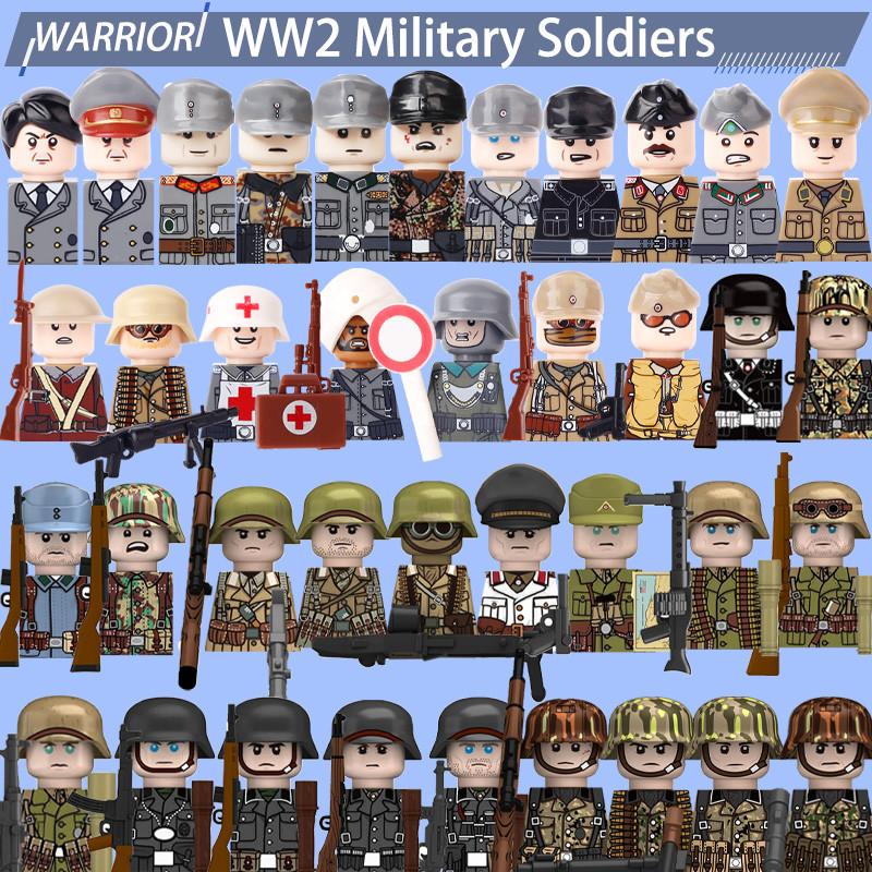 Ww2 Military Soldier Figures Series Building Blocks Army Germany Warrior Paratroops North Africa