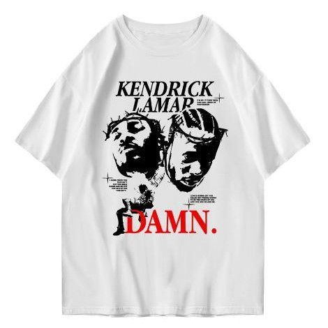 Hot Oversized Kendrick Lamars Dam Tshirt Kaos Streetwear Unisex Tee Combed Oversize Pendek Katun Pri