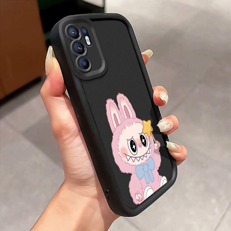 Casing Hp OPPO Reno 6 Case Casing pola Monster berbulu lucu Kesing HP Kasing Silikon Softcase mata l