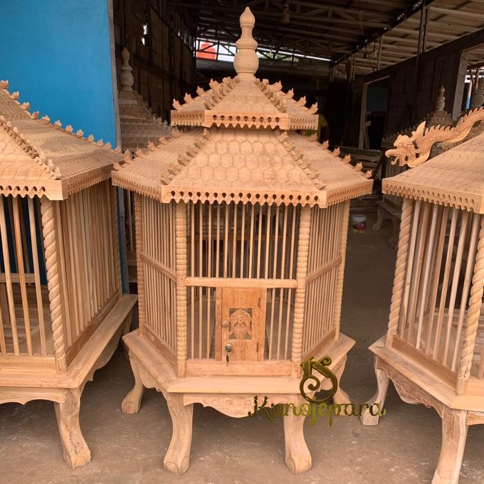 Sangkar burung beo kayu jati, sangkar kayu jati, sangkar ukir