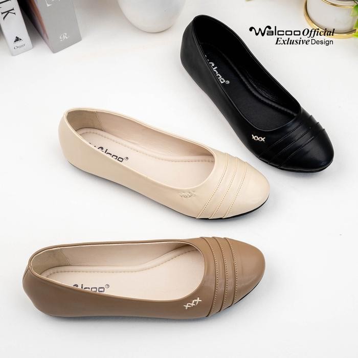 Walcoo Ellis Sepatu Flatshoes Wanita Ujung Bulat Untuk Formal Dan Kasual -Gratisongkir