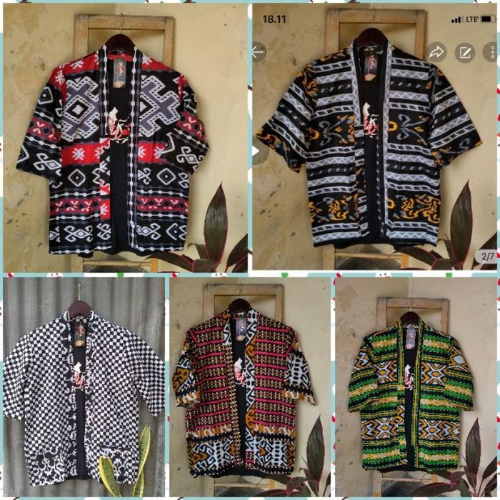 BAJU BATIK OUTER KIMONO BATIK MUHSI BAJU PRIA SONGKET LENGAN