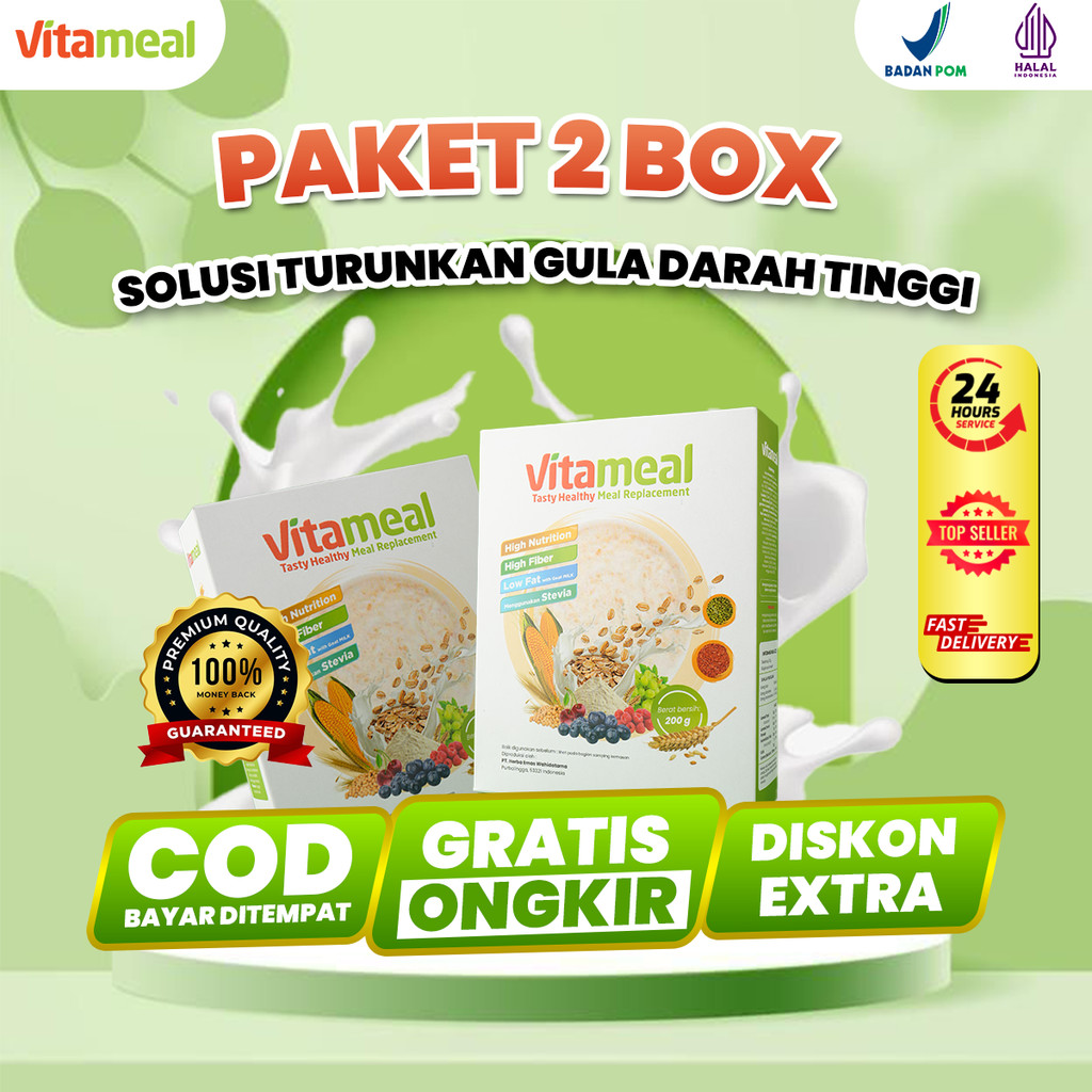 

PAKET 2 BOX - Sereal multigrain oat penurun gula darah cegah diabetes sembuhkan kebas kesemutan VITAMEL SUPERFOOD