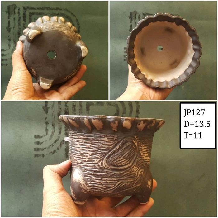 Pot Bonsai keramik bulat Unik Dan Estetik