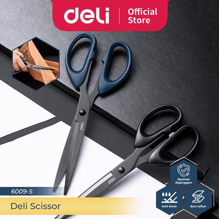 

AT Deli Scissor / Gunting Lapis Teflon Anti Karat Nyaman Digenggam 6009-S