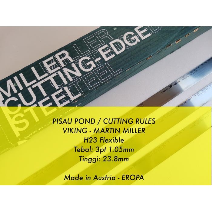 

AT Pisau Pond VIKING CUTTING RULE 3pt 1.05mm Martin Miller Eropa Batangan