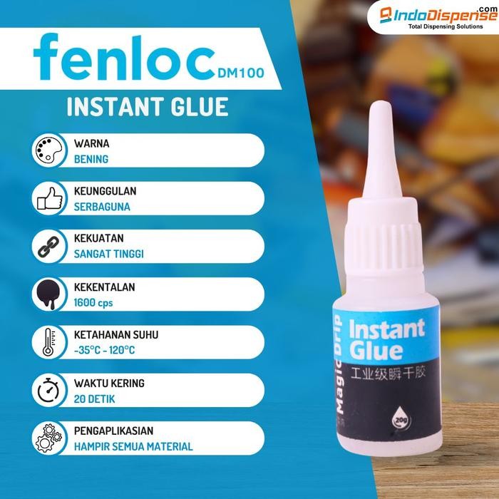 

AT Fenloc Instan Glue Premium Kering 3 Detik Transparan DIY Lem Super CA
