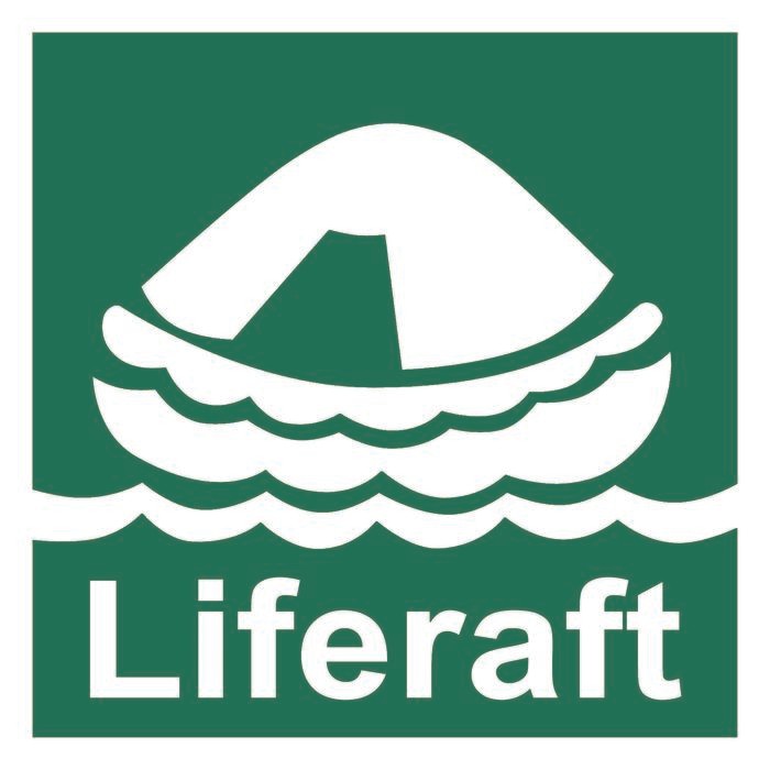 

AT STICKER SAFETY SIGN IMO PERKAPALAN LIFERAFT 15X15 /STIKER SAFETY KAPAL