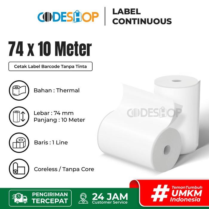 

AT NEW Label Thermal 74 X 10 M CONTINUES - POS Printer Kasir Epson TM-T82