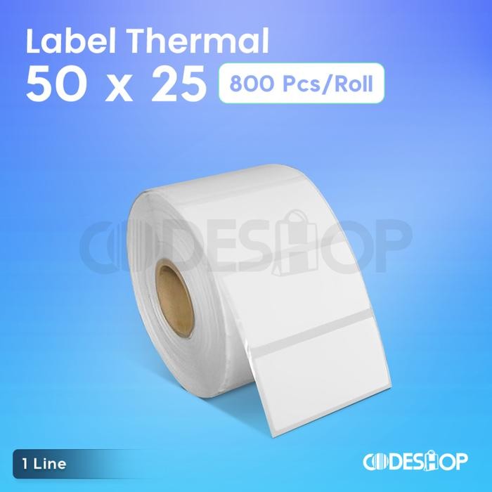 

AT Label Barcode Direct Thermal 50 X 25 mm (1 Line) Gap 2mm 50X25 Isi 800 Pcs