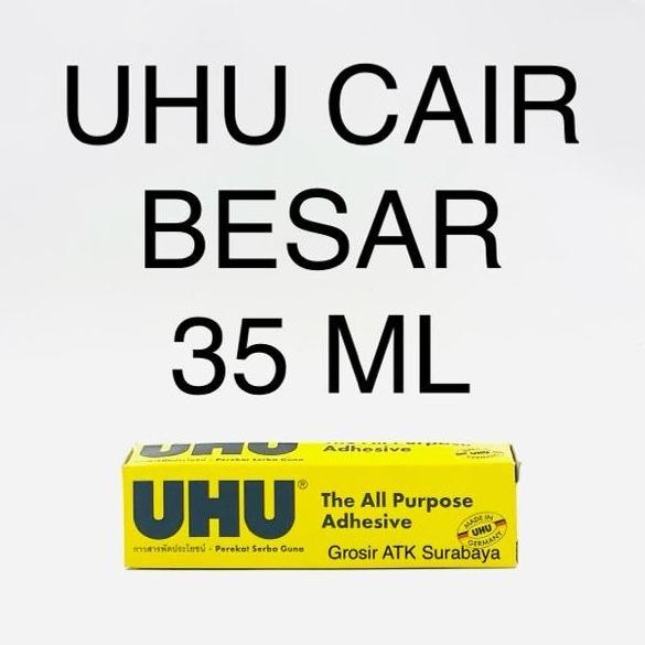 

AT ( DAPAT 1 LEM ) LEM UHU 35 ML / UHU Cair BESAR 35 ML Original Asli
