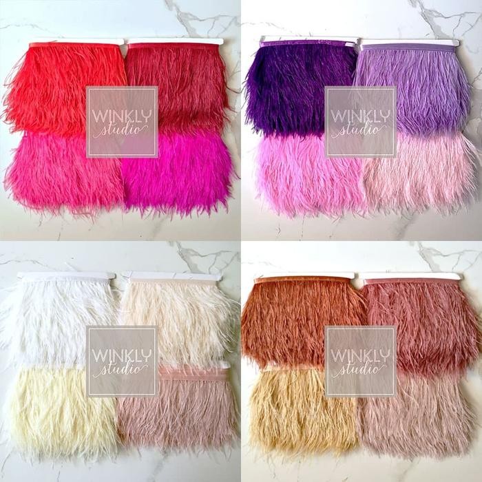 

AT Bulu Ostrich Pendek 8cm - 10cm Ostrich Feather 10 cm Renda Ostrich