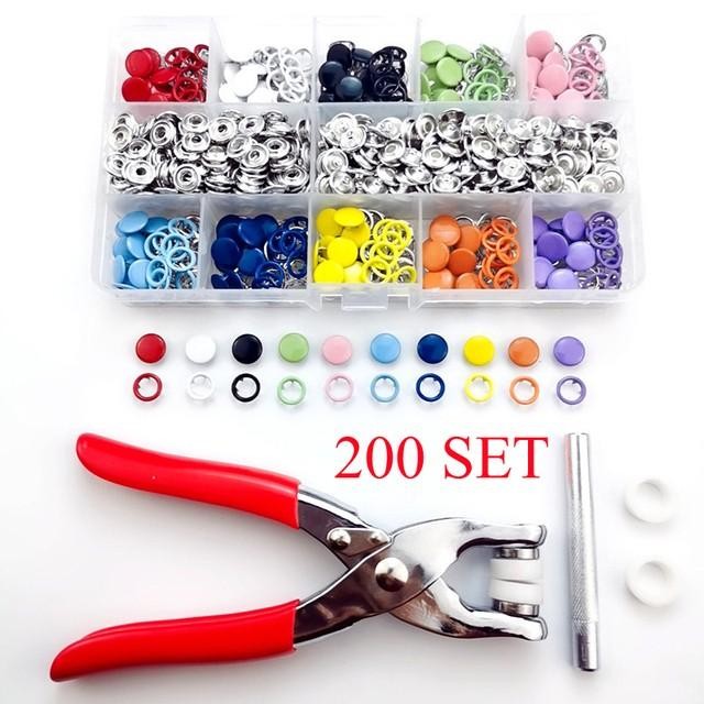 

AT Set Tang Alat Pasang Kancing Jepret Snap Button Plier Fasterner 200PCS