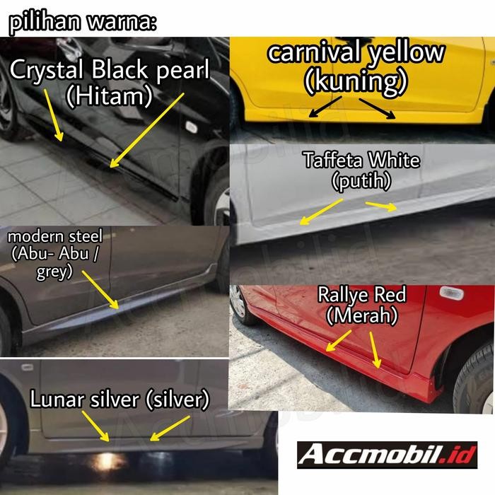 bodykit samping body kit side skirt honda all new brio satya / rs plastic model original oem