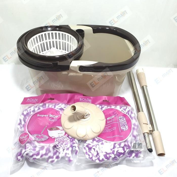 (Expert) Bolde Super Mop Komodo 6 Liter Spin Mop Pengering Bisa Dilepas 6L