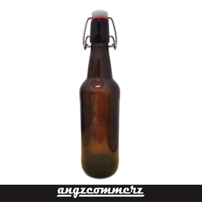 (Expert)SWING LID BOTTLE 330ML SNAP CAP AMBER GLASS BOTTLE
