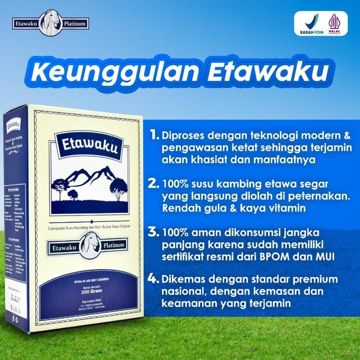 

(Expert) Etawaku Platinum : Susu Kambing Etawa Untuk Mendukung Fungsi Pernapasan Isi 200 Gram