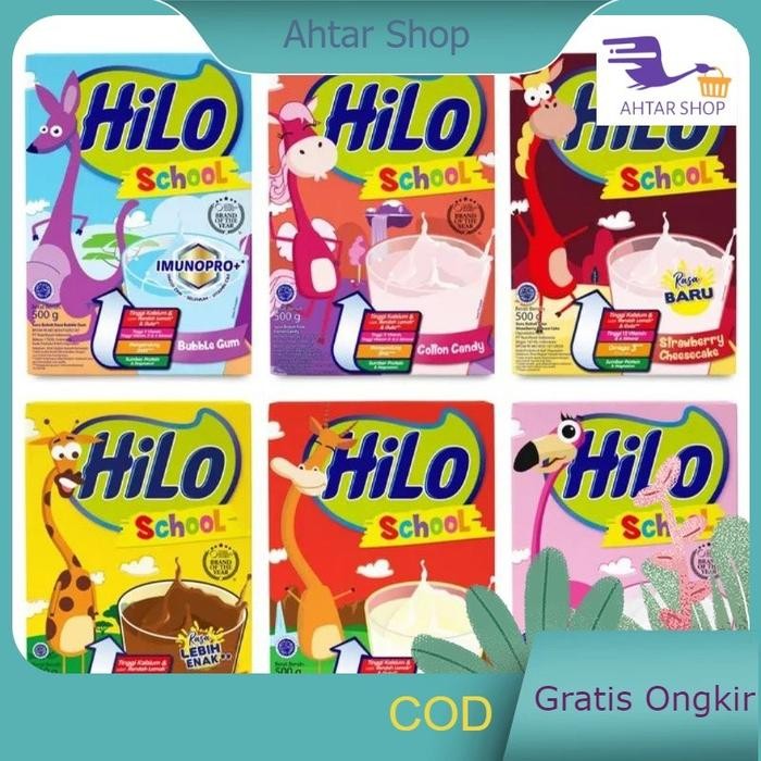 

(Expert) HiLo School 500gr Hi Lo Coklat Madu Bule Gum Cotton Candy Vanila