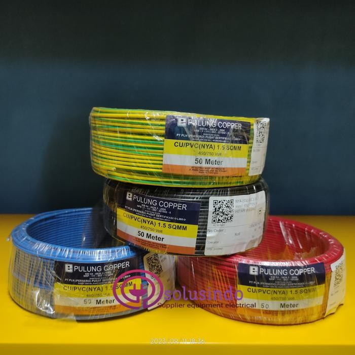 kabel nya 1.5mm 50m tunggal - pulung copper