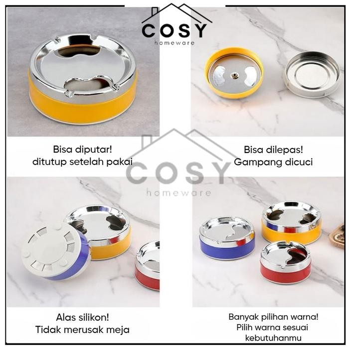 New COSY Asbak Putar Tutup / Asbak Portable Rotation Enclosed / Asbak Stainless Steel Tebal