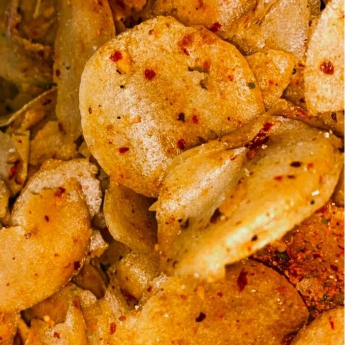 

New PROMO 7.7 moring pedas gurih daun jeruk 500g, asli garut // cikungunyah Kering Cemilan Keripik