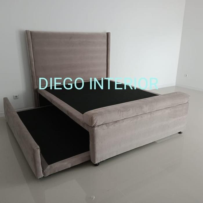 Dipan Divan Sorong 2In1 Rangka Tempat Tidur Atas 160X200 Bawah 120X200